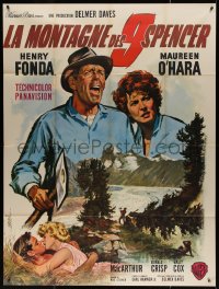 5w1362 SPENCER'S MOUNTAIN French 1p 1964 different Jean Mascii art of Henry Fonda & Maureen O'Hara!