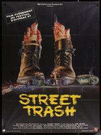 5w1369 STREET TRASH French 1p 1987 completely different gruesome artwork of severed feet in boots!