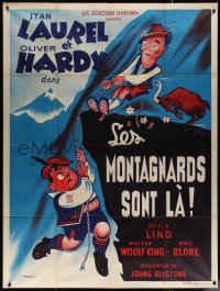 5w1376 SWISS MISS French 1p R1950s different art of Stan Laurel & Oliver Hardy, Hal Roach!