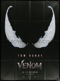 5w1422 VENOM teaser French 1p 2018 Marvel Comics, Tom Hardy in the title role, eyes logo, IMAX!