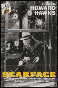5w0864 SCARFACE French 32x47 R1990s Howard Hawks, cool different image of gangster Paul Muni!