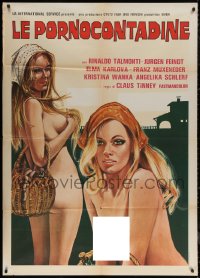 5w0661 AUCH NINOTSCHKA ZIEHT IHR HOSCHEN AUS Italian 1p 1980 art of sexy naked German ladies, rare!