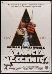 5w0165 CLOCKWORK ORANGE Italian 1p R1970s Stanley Kubrick classic, Castle art of Malcolm McDowell!