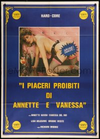 5w0678 COED FEVER Italian 1p 1985 portrait of sexy naked Annette Haven on her knees!