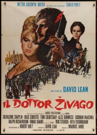 5w0685 DOCTOR ZHIVAGO Italian 1p 1966 Omar Sharif, Julie Christie, David Lean epic, Terpning art!