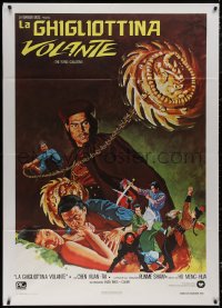 5w0693 FLYING GUILLOTINE Italian 1p 1976 Shaw Brothers, cool art of the most deady weapon!