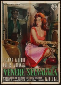 5w0192 GREEN HARVEST Italian 1p 1961 art of sexy redhead Jeanne Valerie by Angelo Cesselon, rare!