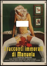 5w0202 I RACCONTI IMMORALI DI MANUELA Italian 1p 1979 art of sexy naked woman w/nylons & garter!