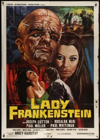 5w0721 LADY FRANKENSTEIN Italian 1p 1971 La figlia di Frankenstein, cool horror art by Luca Crovato!