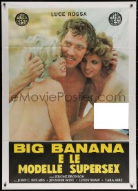 5w0726 LINGERIE Italian 1p R1980s Big Banana John Holmes between two naked women, rare!