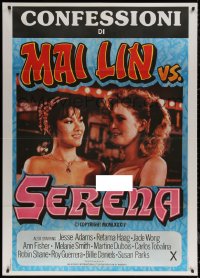 5w0733 MAI LIN VS SERENA Italian 1p 1986 close up of sexy naked Mai Lin & Serena, rare!