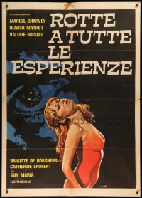 5w0734 MAID FOR PLEASURE Italian 1p 1977 Luca Crovato art of giant eye spying on sexy woman, rare!