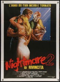 5w0220 NIGHTMARE ON ELM STREET 2 Italian 1p 1986 creepy horror artwork with monster in mirror!