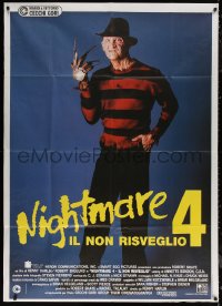 5w0221 NIGHTMARE ON ELM STREET 4 Italian 1p 1989 different image of Robert Englund as Freddy Krueger