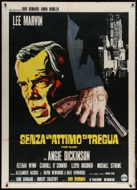 5w0752 POINT BLANK Italian 1p R1974 John Boorman film noir, different art of Lee Marvin & gun!