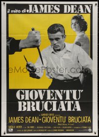 5w0759 REBEL WITHOUT A CAUSE Italian 1p R1970s Nicholas Ray, different c/u of James Dean with knife!