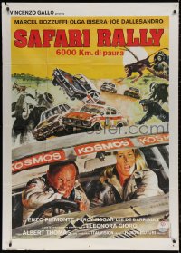 5w0229 SAFARI RALLY Italian 1p 1978 6000 km di paura, Originario car racing art in Africa!