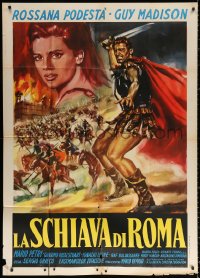 5w0232 SLAVE OF ROME Italian 1p 1961 Guy Madison, Podesta, cool sword & sandal gladiator art!