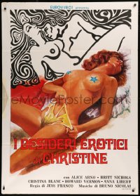 5w0783 VIRGIN AMONG THE LIVING DEAD Italian 1p 1978 art of sexy near-naked Alice Arno in bed, rare!