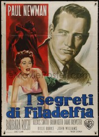 5w0246 YOUNG PHILADELPHIANS Italian 1p 1959 different Longi art of Paul Newman & Barbara Rush!