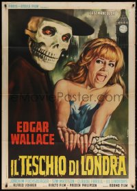 5w0789 ZOMBIE WALKS Italian 1p 1969 Edgar Wallace, Casaro art of skeleton guy & sexy girl in London!