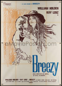 5w0793 BREEZY Italian 2p 1976 directed by Clint Eastwood, art of William Holden & Kay Lenz, rare!