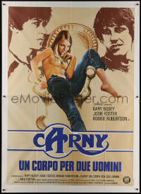 5w0796 CARNY Italian 2p 1981 completely different art of topless Jodie Foster, Robertson, Busey!