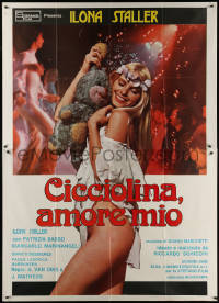 5w0799 CICCIOLINA AMORE MIO Italian 2p 1979 c/u of sexy Ilona Staller with stuffed animal, rare!