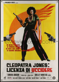 5w0800 CLEOPATRA JONES Italian 2p 1973 different Ferrini art of hottest super agent Tamara Dobson!