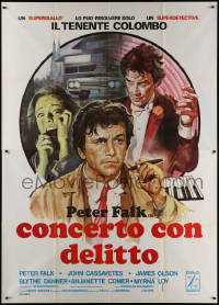5w0808 ETUDE IN BLACK Italian 2p 1978 cool art of Peter Falk as Detective Columbo & John Cassavetes!