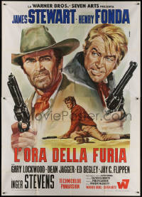 5w0255 FIRECREEK Italian 2p 1968 different Renato Casaro art of James Stewart & Henry Fonda!