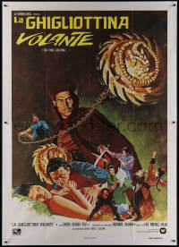 5w0810 FLYING GUILLOTINE Italian 2p 1976 Shaw Brothers, cool art of the most deady weapon!