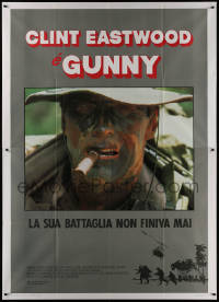 5w0814 HEARTBREAK RIDGE Italian 2p 1987 best close up of Clint Eastwood in full camoflauge, Gunny!