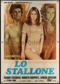 5w0822 LO STALLONE Italian 2p 1975 Tiziano Longo, different art of sexy Dagmar Lassander, rare!