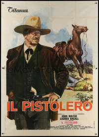 5w0275 SHOOTIST Italian 2p 1976 different artwork of cowboy John Wayne & horse by Averardo Ciriello!