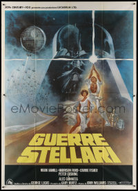 5w0278 STAR WARS Italian 2p R1980s George Lucas classic sci-fi epic, great art by Tom Jung!