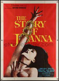 5w0841 STORY OF JOANNA Italian 2p 1977 Gerard Damiano, cool image of sexy topless woman in chains!