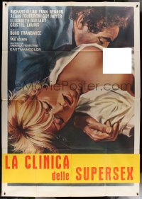 5w0848 YOUNG HEAD NURSES Italian 2p 1980 close up art of blonde falling out of her clothes, rare!