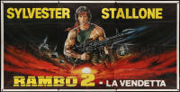 5w0850 RAMBO FIRST BLOOD PART II Italian 3p 1985 great Casaro art of Sylvester Stallone w/RPG, rare!