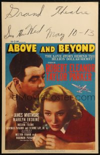 5w0321 ABOVE & BEYOND WC 1952 great romantic close up of pilot Robert Taylor & Eleanor Parker, rare!
