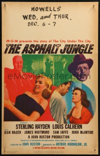 5w0332 ASPHALT JUNGLE WC 1950 different large image of Marilyn Monroe not on other posters!
