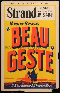 5w0341 BEAU GESTE WC 1926 completely different art of soldier silhouette on camel at sunset!