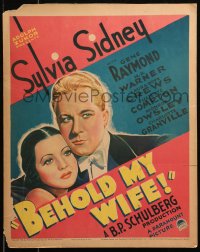 5w0343 BEHOLD MY WIFE WC 1934 great art of Native American Sylvia Sidney & Gene Raymond, very rare!