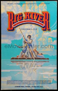 5w0291 BIG RIVER ADVENTURES OF HUCKLBERRY FINN stage play WC 1985 Doug Johnson art of Huck & Jim!