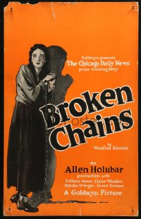 5w0351 BROKEN CHAINS WC 1922 cool full-length artwork of Colleen Moore in chains and shackles!