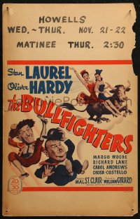 5w0352 BULLFIGHTERS WC 1945 great different wacky artwork of matador Stan Laurel & Oliver Hardy!