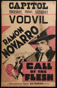5w0355 CALL OF THE FLESH WC 1930 art of opera singer Ramon Novarro dancing with Renee Adoree, rare!