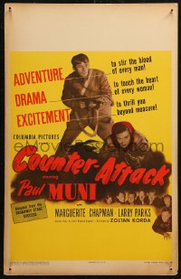 5w0375 COUNTER-ATTACK WC 1945 Paul Muni & Marguerite Chapman fight the Nazis in World War II!