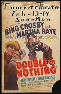 5w0394 DOUBLE OR NOTHING WC 1937 Bing Crosby, Martha Raye, Andy Devine, Mary Carlisle, ultra rare!