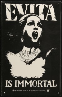 5w0297 EVITA stage play WC 1982 show with music by Andrew Lloyd Webber, Pels art of Loni Ackerman!